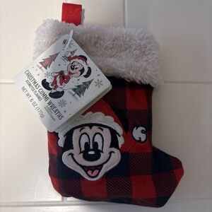 2025 Disney Parks Mickey Mouse Mini Plush Stocking with Christmas Wreath Gummies